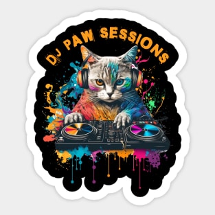 DJ CAT - DJ PAW SESSIONS Sticker